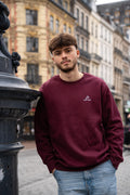 PULL COL ROND UNISEXE BRODÉ "THE TOSS"- BORDEAUX