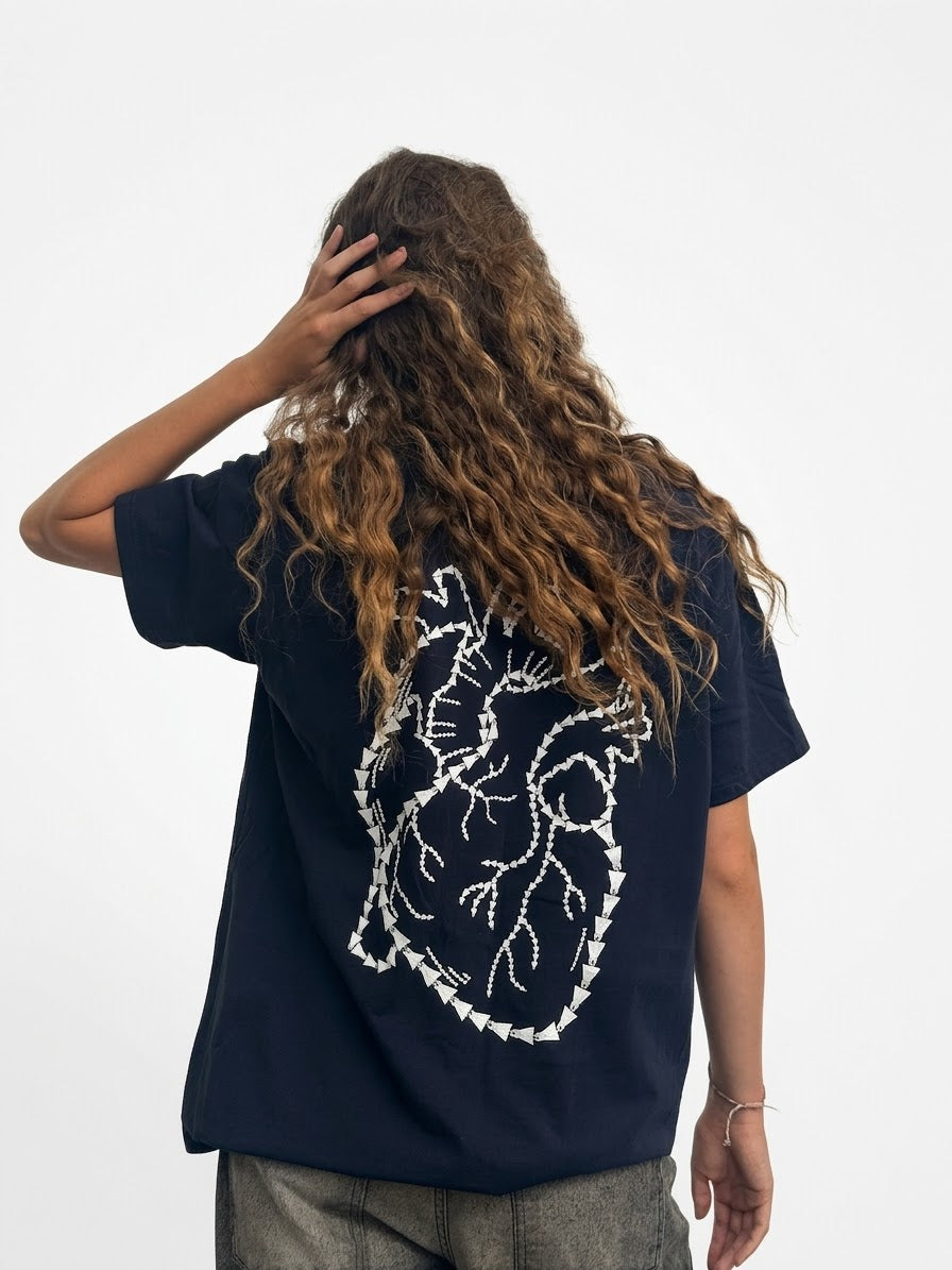 T-SHIRT "HEART" BLEU