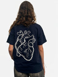 T-SHIRT "HEART" BLEU