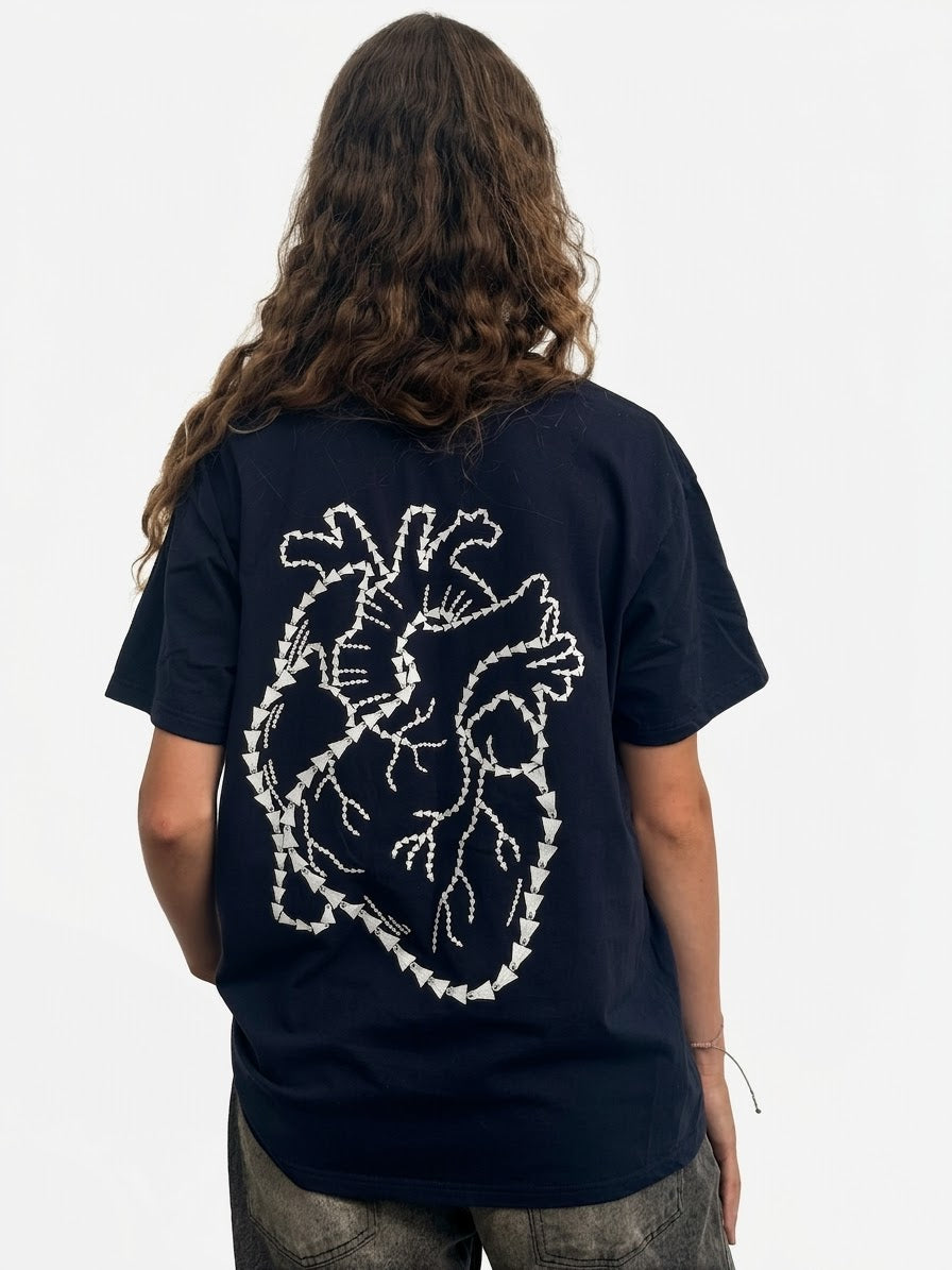 T-SHIRT "HEART" BLEU